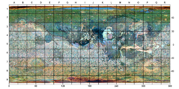 Map of kilometer-scale surface roughness of Mars in cylindrical projection