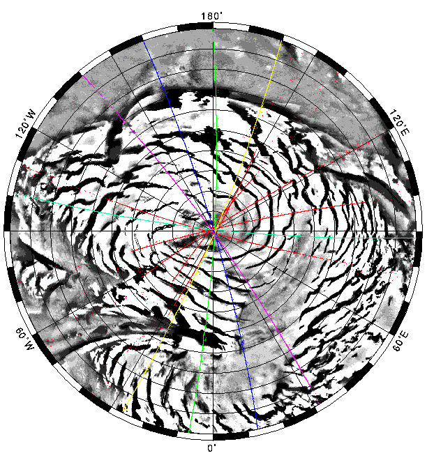 Close-up of MOLA coverage in the polar gap.