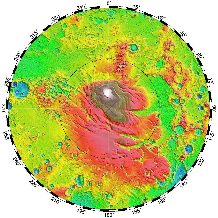 MOLA Grid North Polar